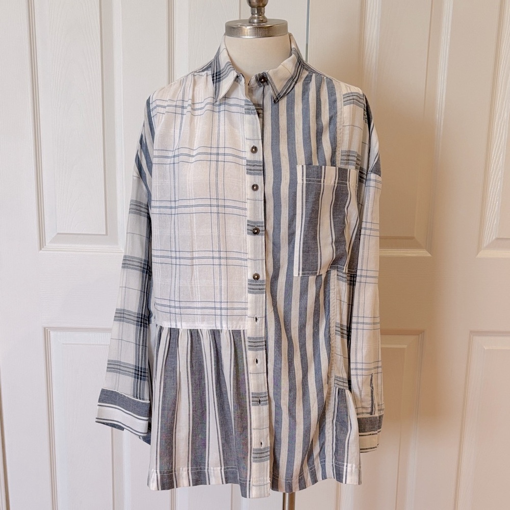 Pilcro by Anthropologie Linen/Cotton Oversized Button up
